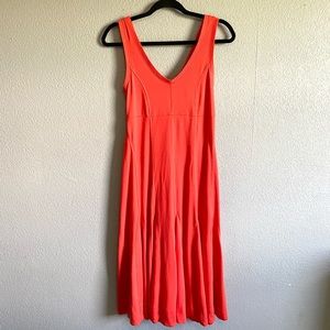 Maeve Anthropologie Red Flutter Hem Midi Dress